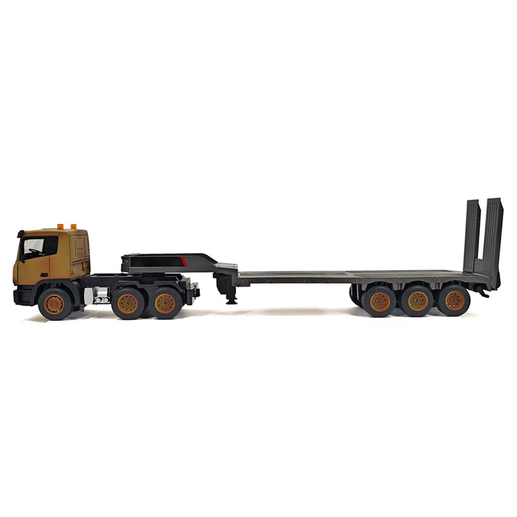 1Celsius18 Scale Remote Control Flatbed Truck 9 Channel RC Construction Vehicle with Detachable Trailer