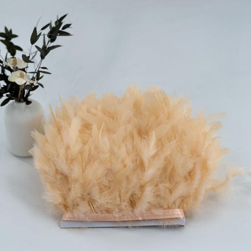 10-15cm Coffee Turkey Feather Trim Feathers Fringe Ribbon DIY Sewing Clothing Handwork Wedding Dress Crafts Party Decorations