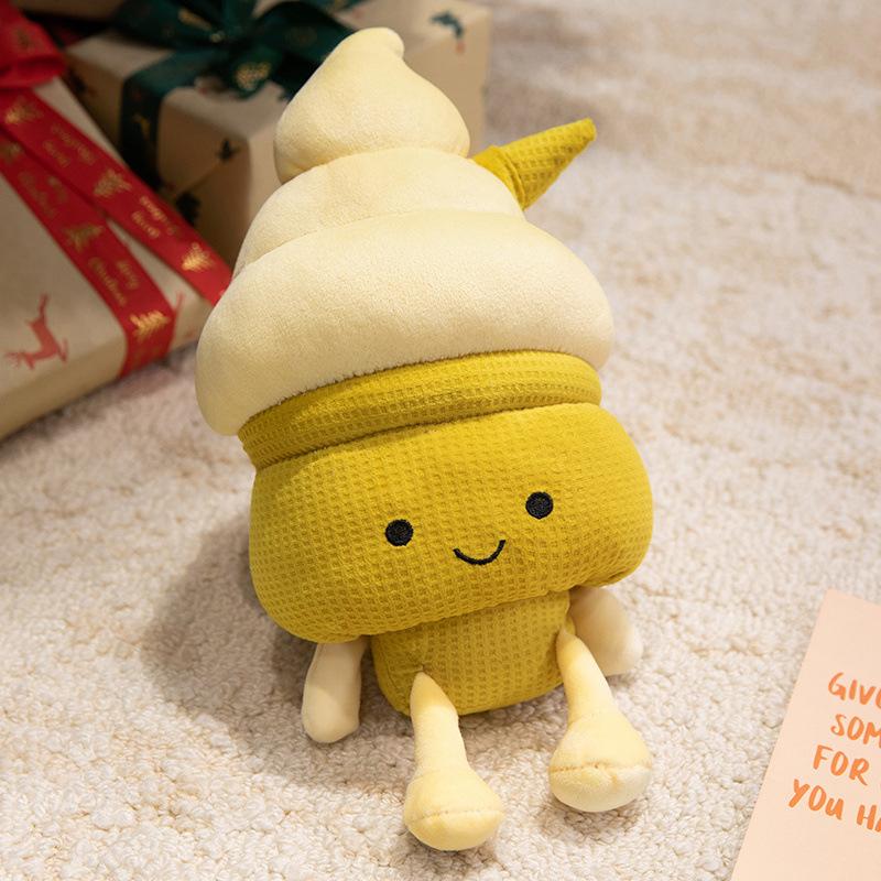 

Cartoon Simulated Ice Cream Doll Ice Cream Pillow Plush Toy Doll Cone Children s Gift Ornament Doll 25cm 0.17kg