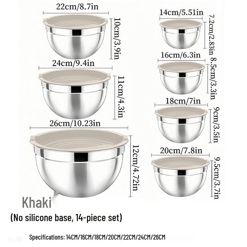 Lianmei 304 Stainless Steel Mixing Bowl Set with Lids