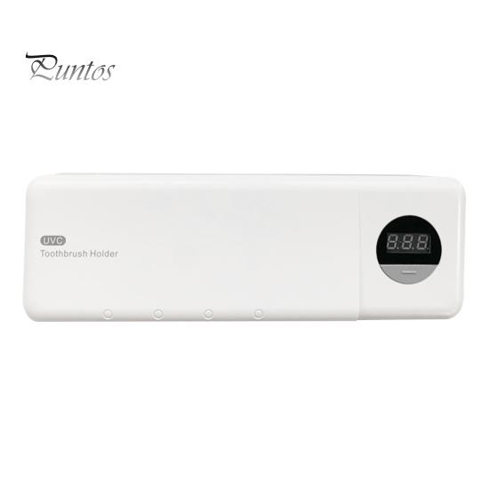 

УФ-дезинфицирующее средство для зубных щеток с ЖК-дисплеем, 4 слота, USB-зарядка, настенный держатель для зубных щеток с подогревом, турбовентилятор, беспроводной очиститель зубных щеток белый