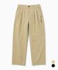 MOZMOZ Double-Pleat Wide Lettering Cotton Pants 2 Colors