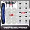 Compatible for Ecovacs N30 Pro Omni Replacement Main Side Brush Mop Pad Dust Bags Spare Parts Accessories