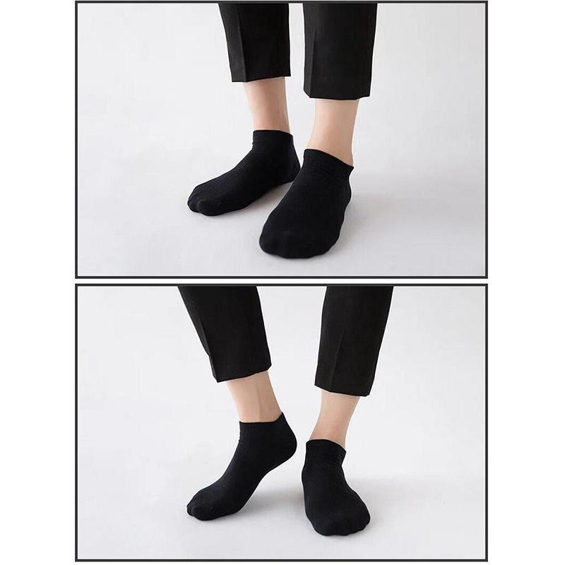 5 Pairs Unisex Invisible Low Cut Boat Socks Silicone Non-Slip No-Show Ankle Socks Solid Color Breathable Casual Summer Socks