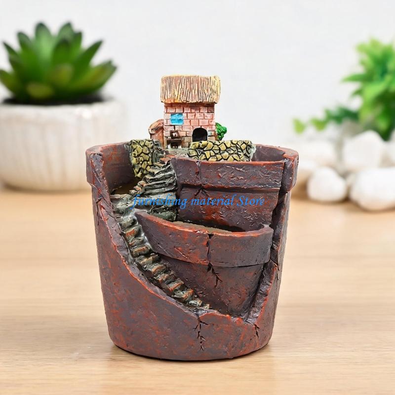 Y5GD Nordics Creative Round Succulents Flower Pot Lazy Succulents Pot Succulents Plant Mini Cartoon Resin Flower Pot For Stable