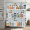 Charming House Car Christmas Tree Print Shower Curtain Home Decoration Waterproof Bathroom Wall Hanging Decorations For Kids Bat