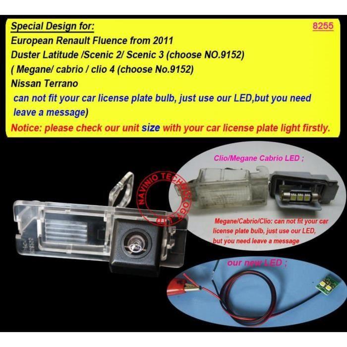 Caméra de recul pour Renault Fluence Duster Latitude Scenic2/3 Megane Cabrio clio4