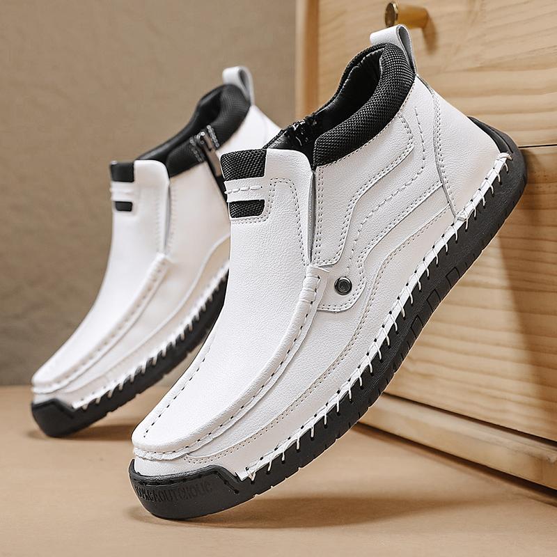 38-48 Herren Retro Freizeitschuhe, Große Größen Handgemachte Echte Leder Freizeitstiefel Knöchelhohe Stiefel