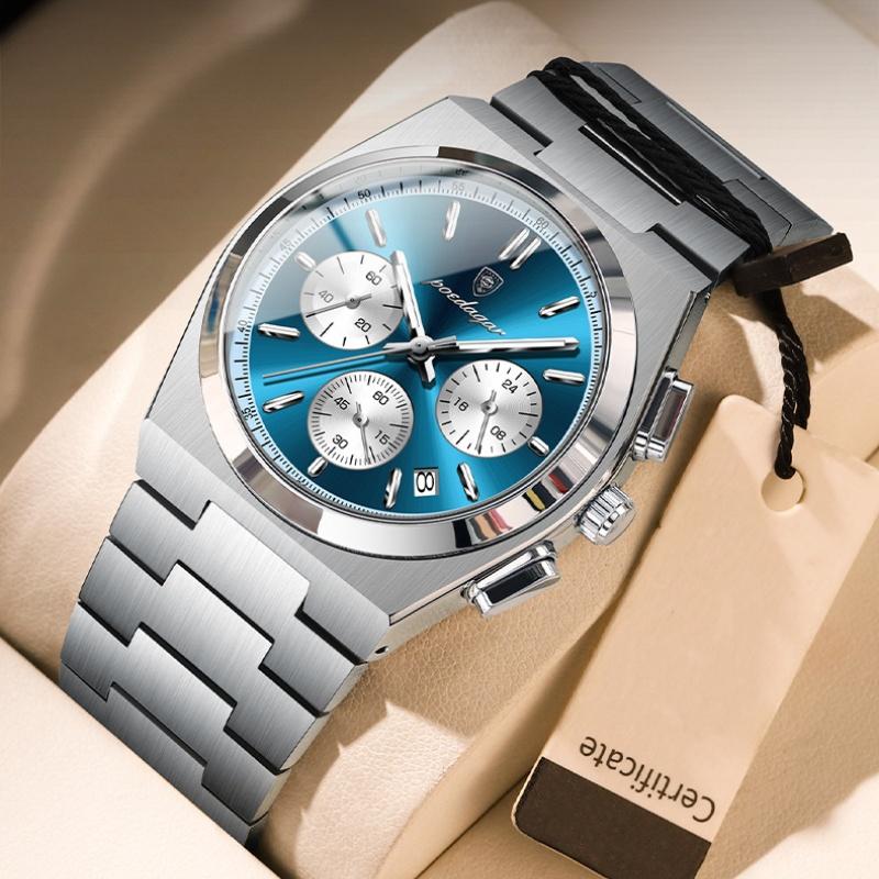 This Is A Newly Designed Fashion Sports Watch Multifunctional Hands with Waterproof Luminous Triple Display Dial Luxury Men's Watch