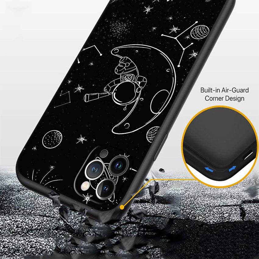 CJ12 Astronaut Space Moon Case for Samsung Galaxy M06 M15 M16 M35 M55 M56 A36 A42 A50 A50S A51 A52 A32 A33 A05 A05S A06 A16 A20