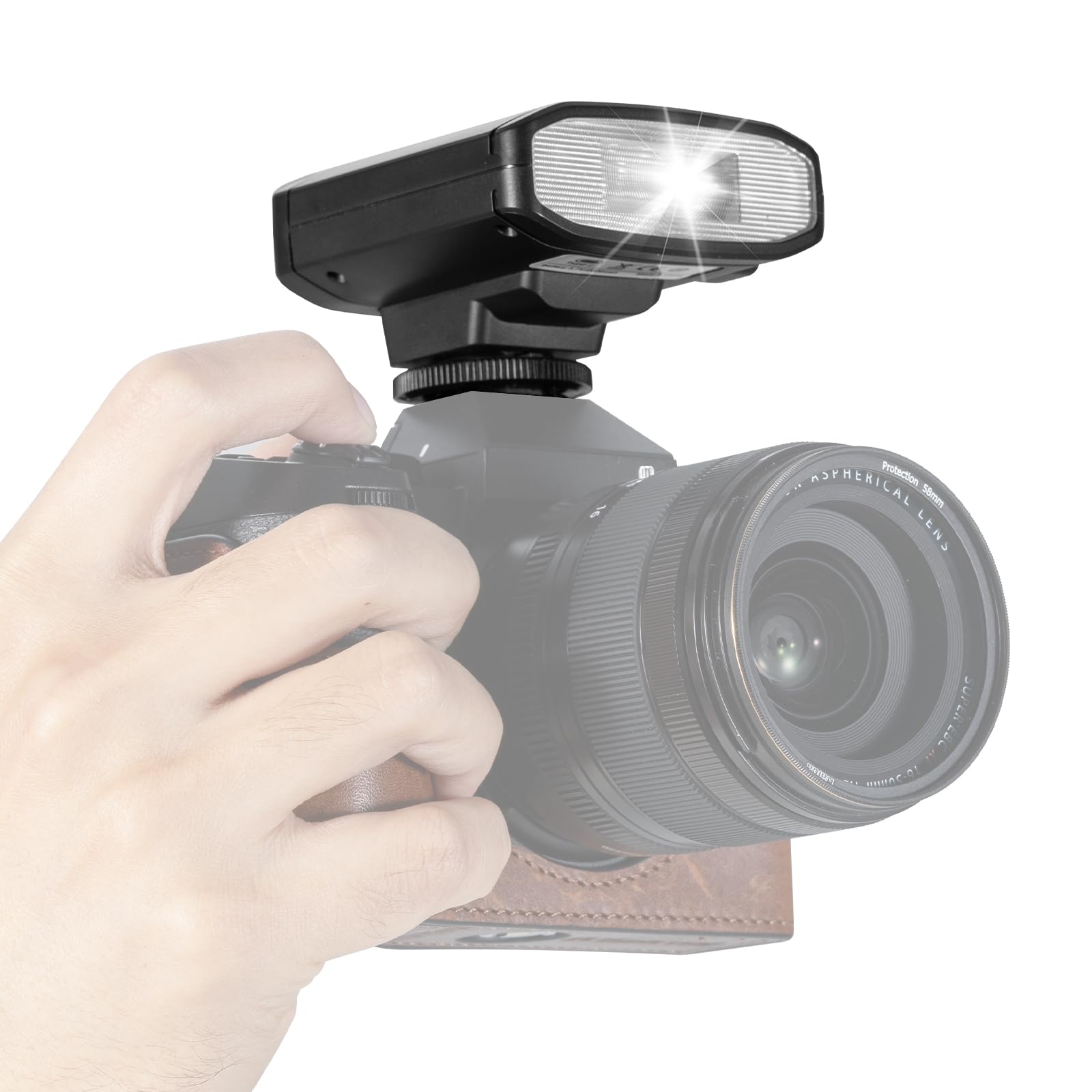 

TARION Mini Camera Flash - Strobe 5600K Color Temperature 1128-11 Power Level Manual Speedlight with Hot Shoe Mount Compact Convenient Type-C