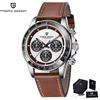 PAGANI DESIGN 39.5MM Quartz Men Watch Casual Business Multi Time Zone Stainless Steel Sapphire Glass Chronograph Watches for men