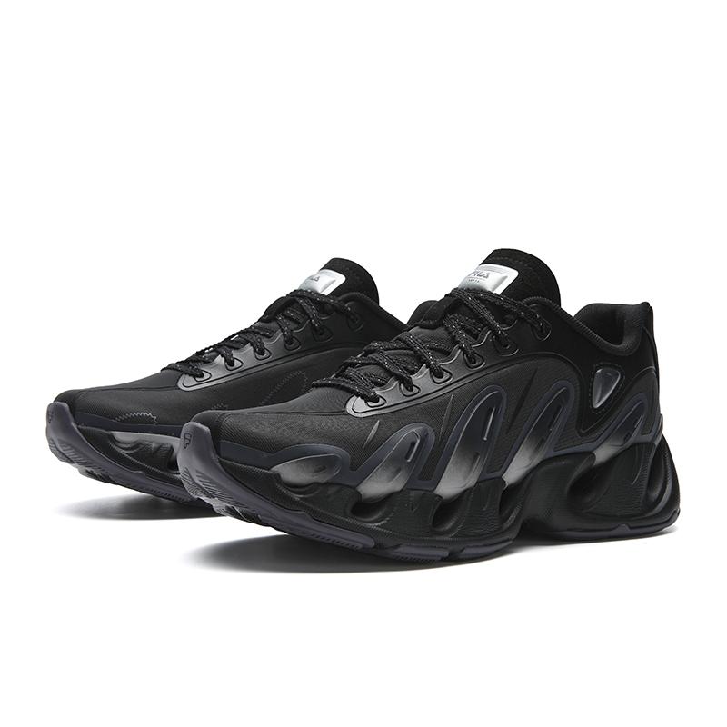 FILA VETTA Cushioning Abrasion Resistant Breathable Lightweight Low top Chunky Sneakers Women's Black/Rabbit Gray F12W623105FBR