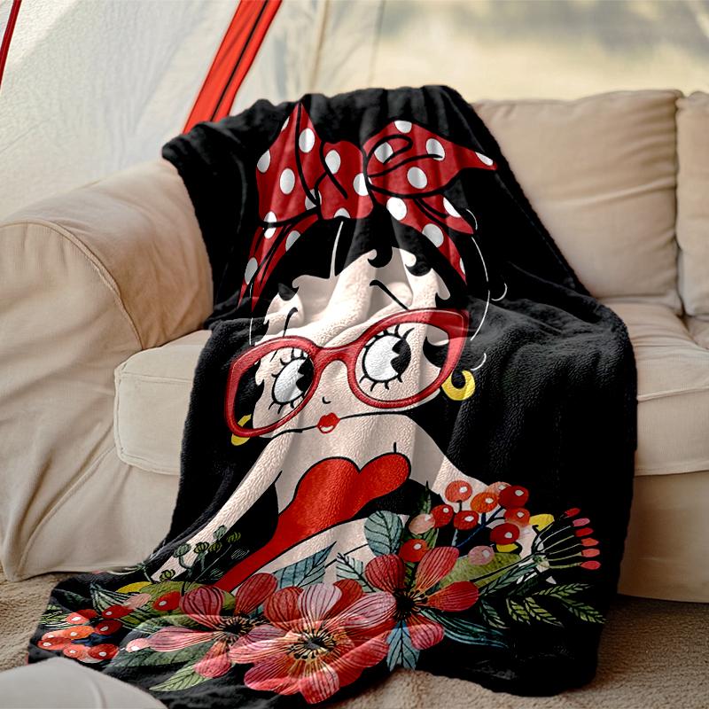 1pc Digital Print Nap Blanket, Betty Boop Blanket for Home Use, All Season Warmth, Christmas and Valentine's Day Gift Blanket