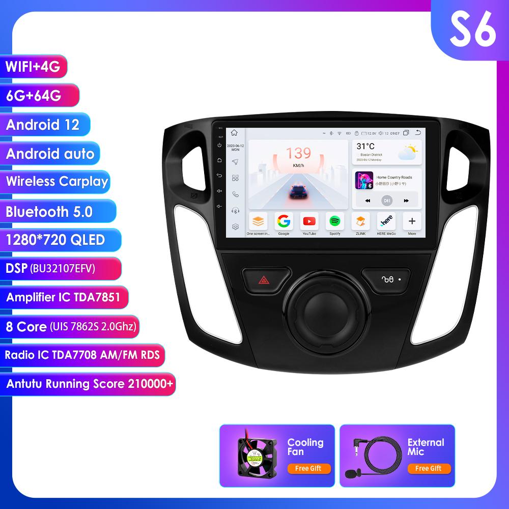 

Hizpo 9 Интеллектуальный экран 2din Android Автомагнитола Мультимедийный видеоплеер для Ford Focus 3 MK 3 2011 - 2019 GPS Интеллектуальный Carplay Auto 4G WIFI S6 8Core 6G 64G