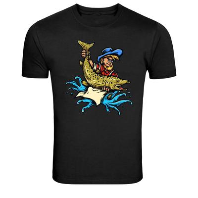 Funny Fisherman Catching Big Fish Fishing Graphic T-Shirt