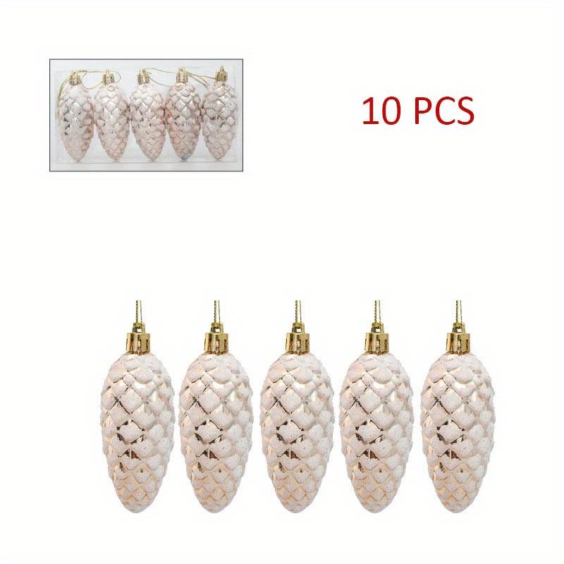 

10 шт. Рождественские украшения в виде сосновых шишек, раскрашенные пластиковые сосновые шишки, украшения для рождественской елки, подвесные сосновые шишки для DIY поделок, домашний рождественский подарок 5 Golden 5 silvery