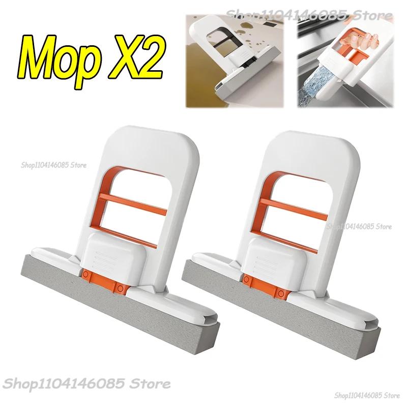 Portable Handheld Cleaning Mop Mini Foldable Desktop Mop Home Replacement for Bathroom Kitchen Desktop Glass Living Room Car