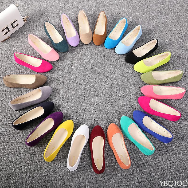 Fashion New Women's Suede pointed Shoes Solid color non slip Flat Large size casual female shoes Breathable light ladies flats Mujer