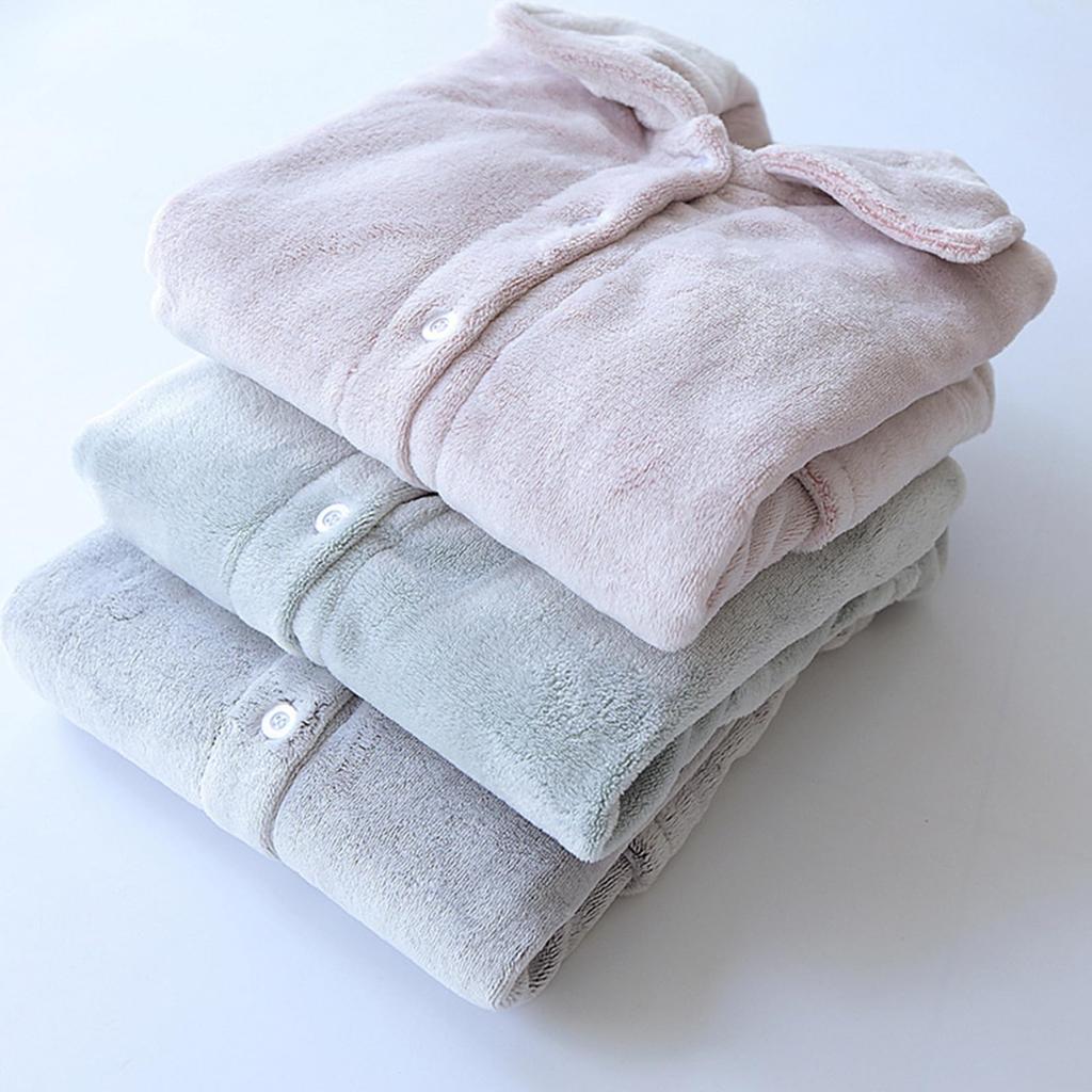 SHPEROWW Flannel Pajama Fluffy and Long with Perfect for Fall and Size XL Women's Set, Cute, Open-Front, Sleeves, Warm, Pockets, Winter, Pink,