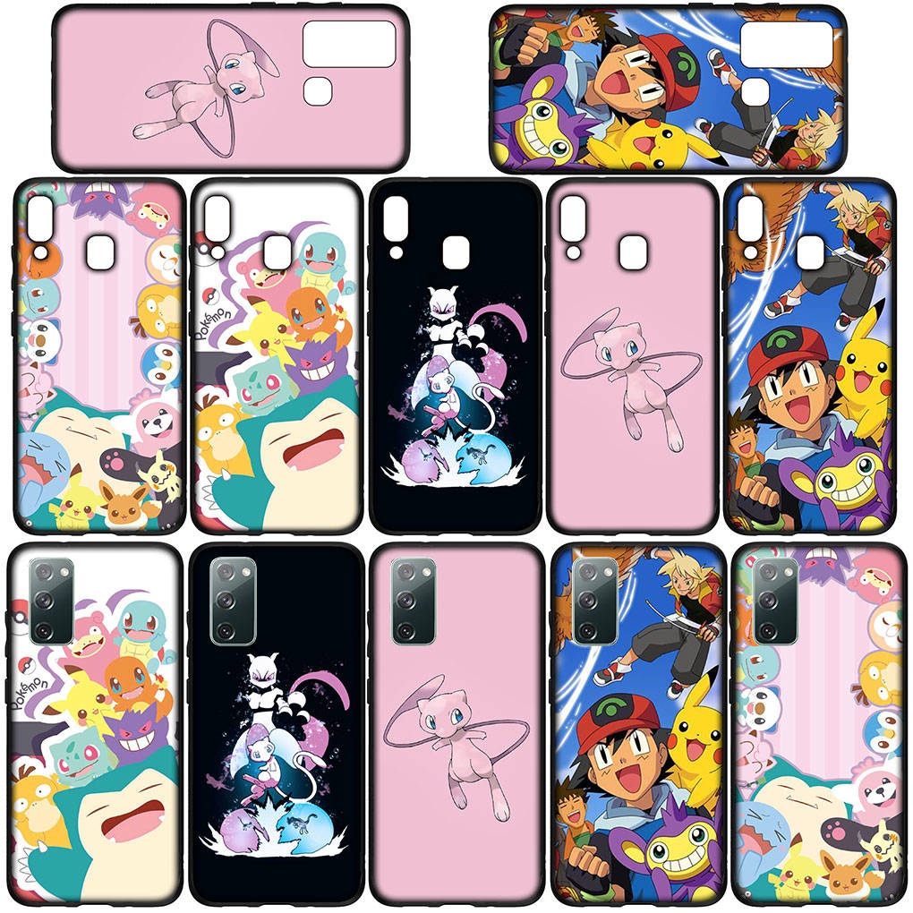 Kryt na iPhone 16 15 Xiaomi Redmi Note 14 13 12 11 Pro Max X 8 16e Samsung Galaxy S25 S24 S23 Moto OPPO Pouzdro na telefon Huawei Mewtwo Pokemon Pikachu Mew