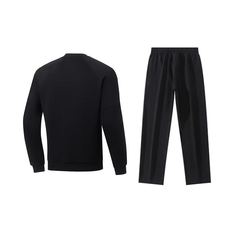 Li Ning Logo Print Simple Fitness Training Comfortable Versatile Crew Neck Pullover Long Sleeve Sweatshirt Casual Sports Set AWDU915-1-AKL03-1