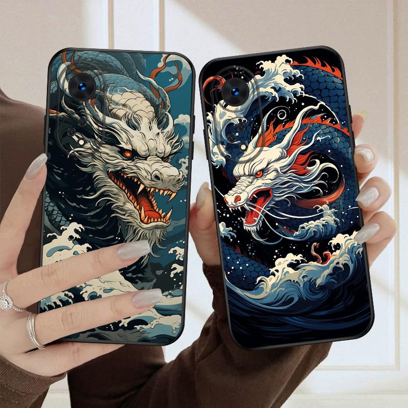 Sea White Dragon For Oppo A98 54s 17 96 40 60 80 58 79 74 Reno 10 4Z 5G 5 Lite Find X 2 3 8 Pro 13 12 silicone soft phone case