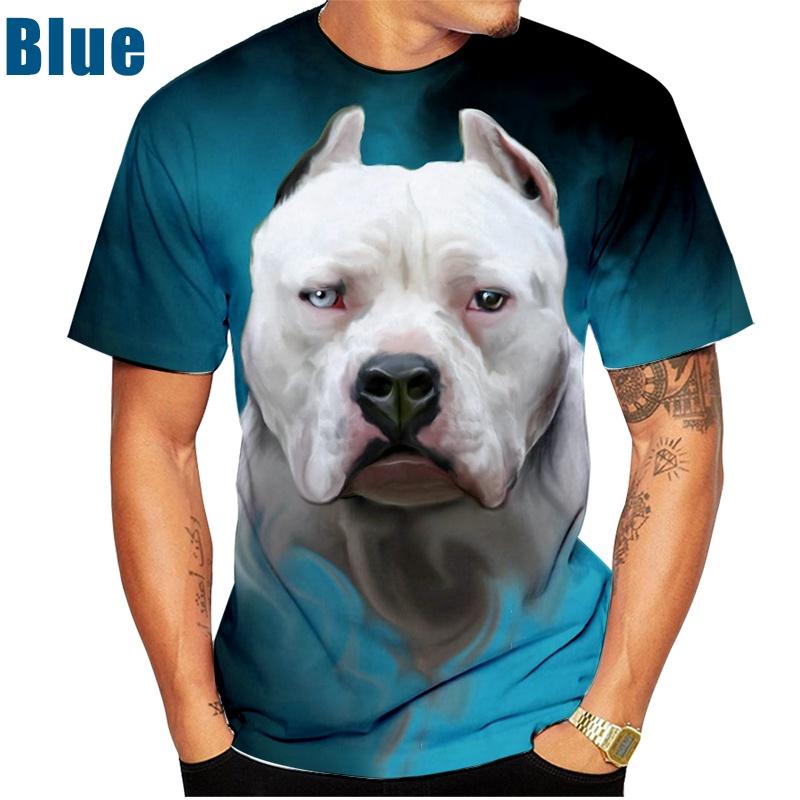 Novel Casual Men's T-Shirt Fashionable Short Sleeve Trendy Dog Print Funny Top