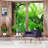 Simulation window tapestry forest mushroom tapestry scenery wall hanging flower mural art bedroom home decoration