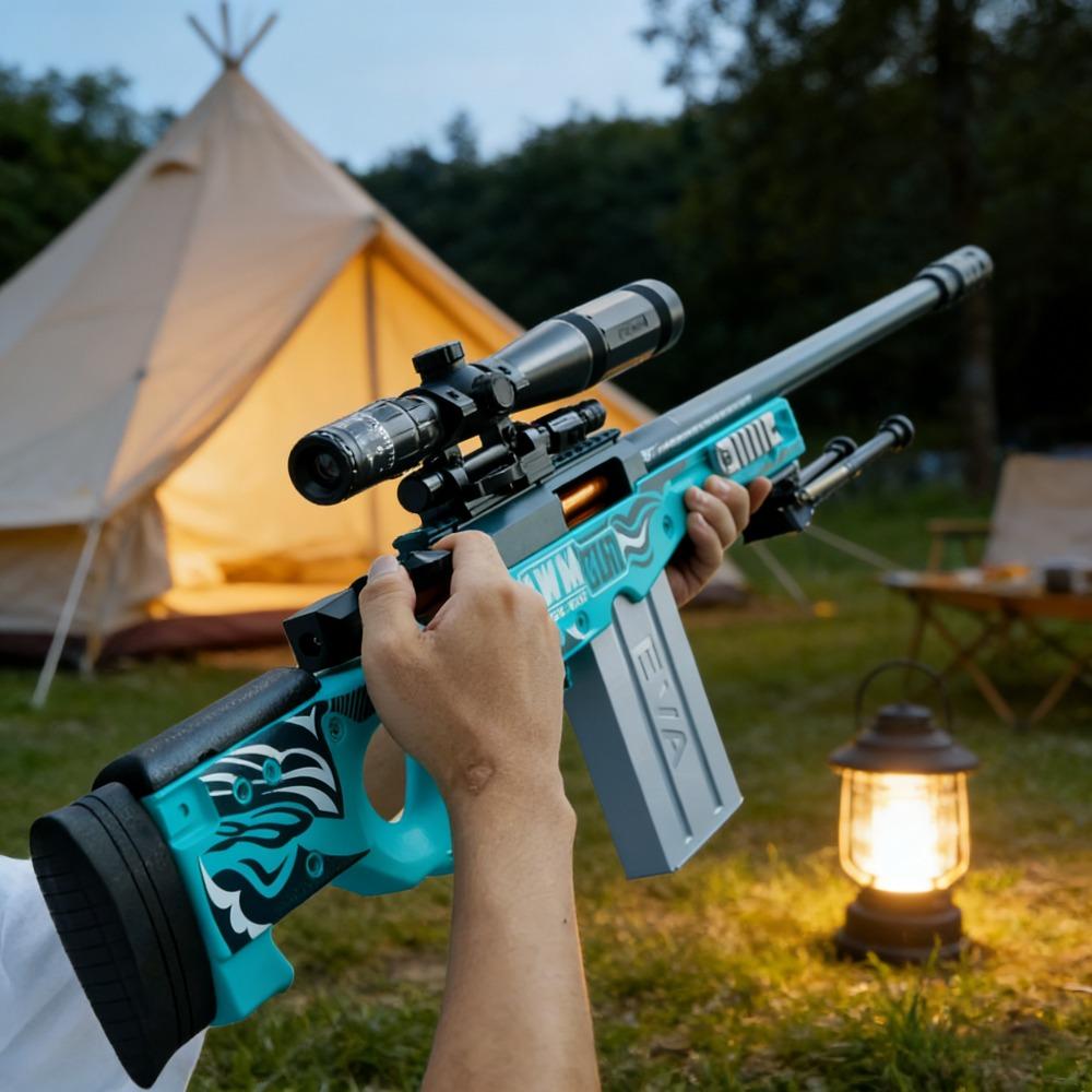 AWM Sniper Rifle Manual Loading Launchable Shell Ejection Soft Bullet Toy Gun Outdoor Games CS Fighting for Adults Boys Gift