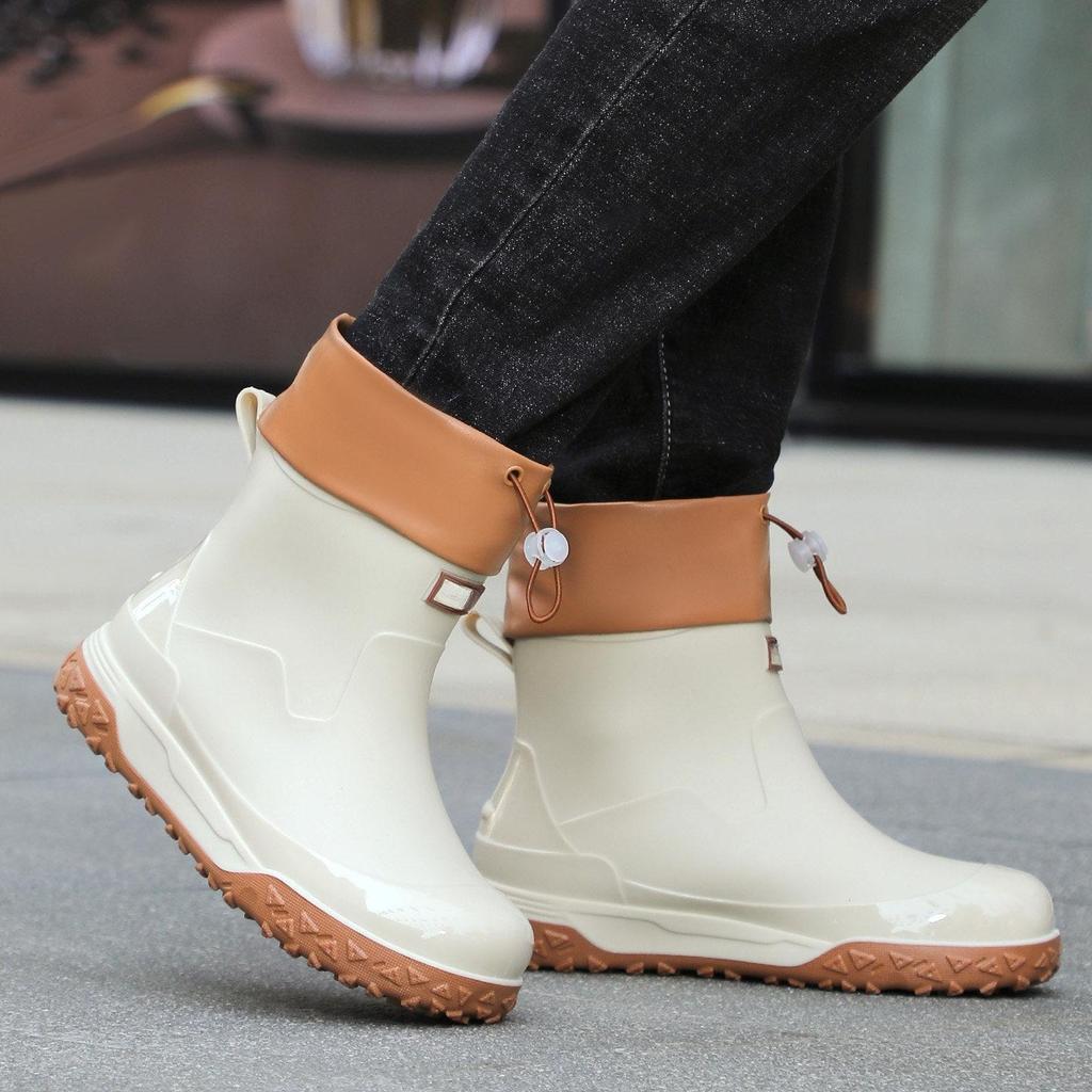Fishing Water Shoes for Men Waterproof Anti-slip Wear-resistant Rain Boots Rain Shoes Style Kitchen Work Rubber Shoes