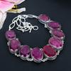 Red Jade Gemstone Handmade 925 Sterling Silver Jewelry Necklace 18" KG-1659