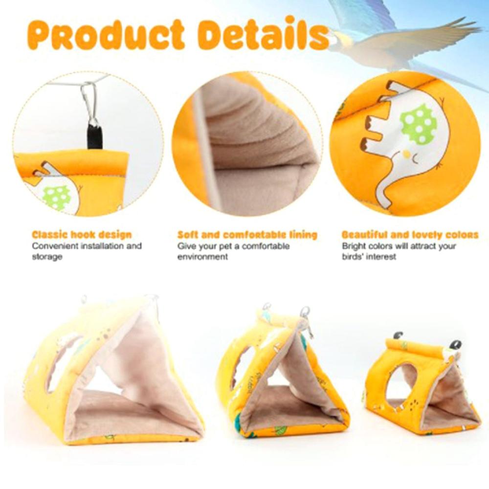 Lovebird Parakeet Fluffy Shed Winter Plush Bird Hut Pet Tent Parrot Hammock Sleeping Bed