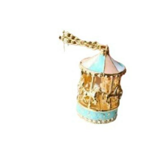 Korean Style Drip Oil Carousel Long Necklace for Women – Elegant Sweater Chain