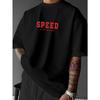 European Size Speed Racing Element T-Shirt, Youth Sports Tee, Summer Outdoor, Men's Summer Apparel, Slightly Dropped Shoulder Fit Crew Neck T-Shirt