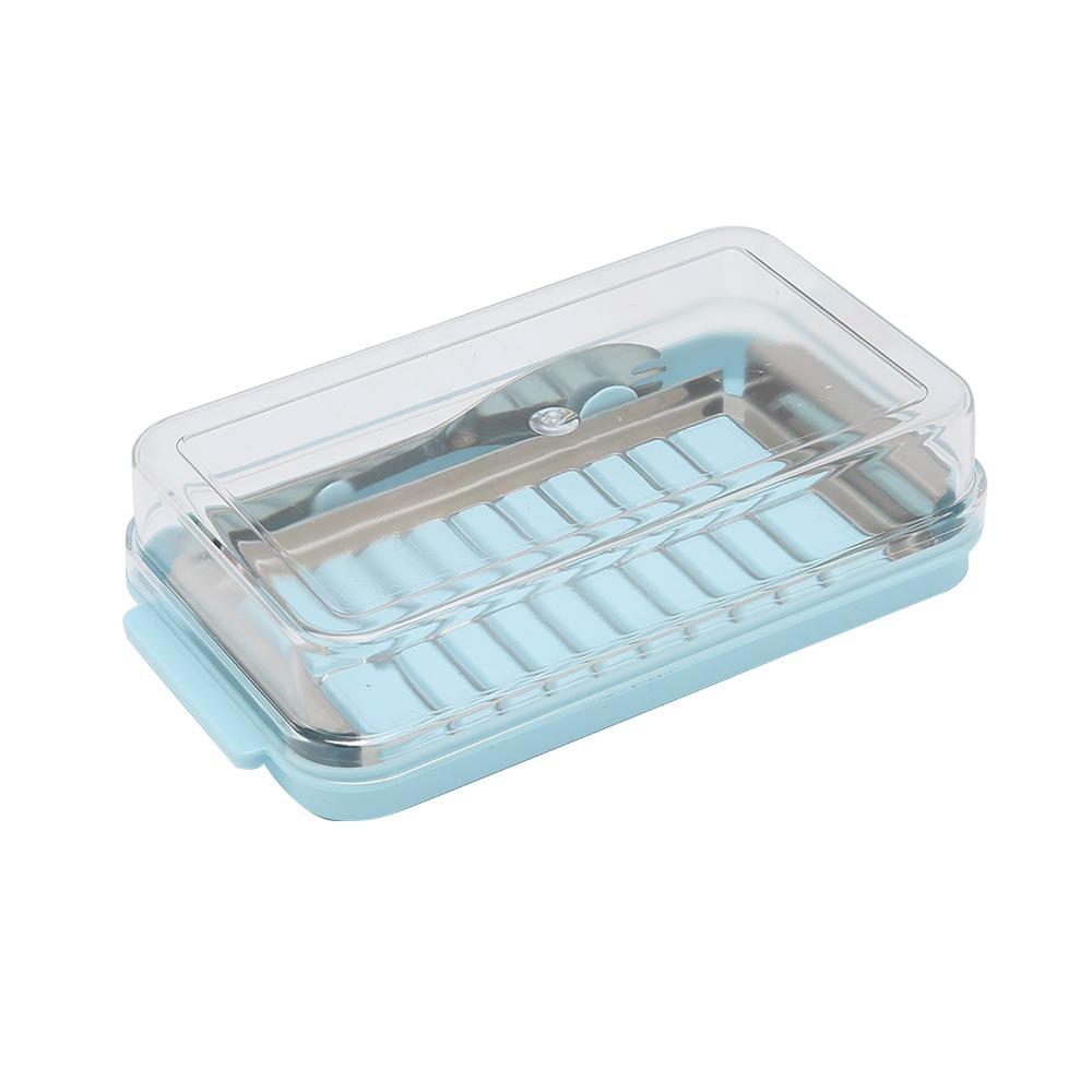 2 in 1 Design Butter Slicer Cutter Transparent Cover Butter Dispenser Slicer Kitchen Countertop