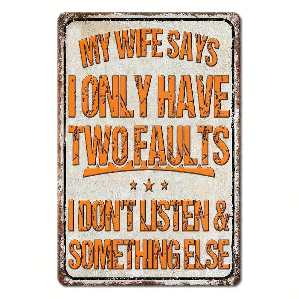 Funny Metal Wall Art for Men Home Garage Decor Marriage Humor Gift 20x30
