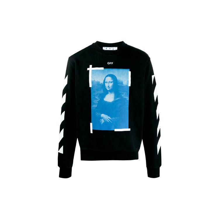 

Off-White Monalisa Тонкие черные/белые мужские топы с круглым вырезом OMBA025R21FLE0031001 S
