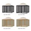 4-Door Pop Up Mosquito Net for Patio, 4 Sides Canopy Gazebo Net with 48 Hooks, Detachable Skirt, Tie Tape & 2-Way Zipper, Deterr