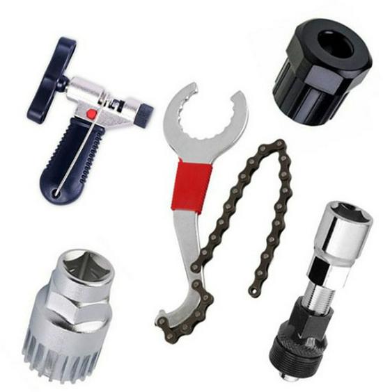 Bicycle Multi-Tool: Middle Shaft, Flywheel, Chain, and Crank Remover