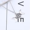 Vikings Retro Symmetry Moon Hollowed-out Five-pointed Star Pendant Necklace for Women Simple Fashion Jewelry Accessories Gifts