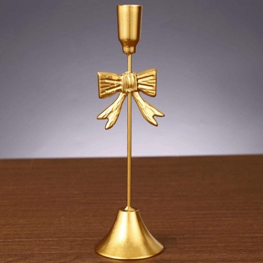 Vintage Candle Stands Electroplated Candlestick Holder Bowknot Candle Holders  Table Decor