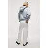 H M Zip Up Hoodie Oversized Fit Grey Melange