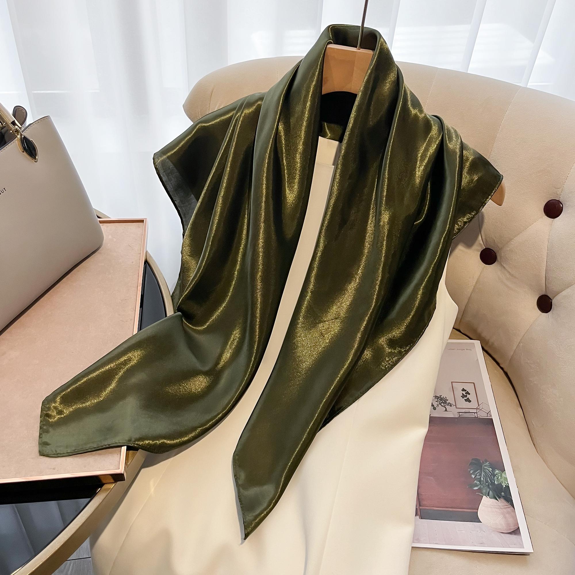 

Высококачественный квадратный шелковый шарф 90*90 см, простые шали и накидки, офисные женские платки для волос, шейный платок, индийский мусульманский платок, парео, Ne