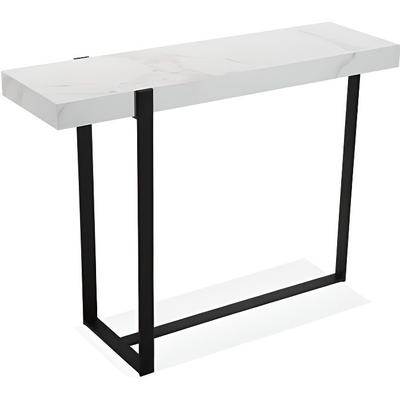 Carole Narrow Console Table - Wood and Metal - White - Versa