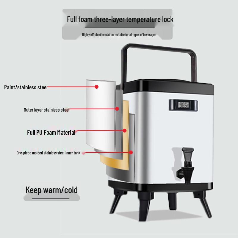 Zhi Shi Commercial Square 304 Stainless Steel Insulated Beverage Dispenser