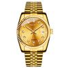 Orologi da Coppia Acciaio Inossidabile con Cinturino, Calendario, Viso con Strass Dorati: Moda Casuale Quarzo da Uomo e da Donna