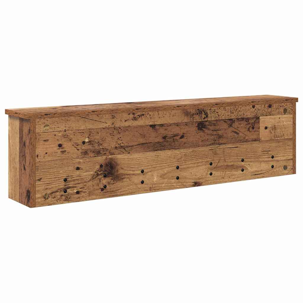 Wall Mounted Nightstand with Shelf Reclaimed Wood Look 100 x 16 x 26 cm