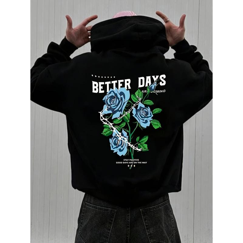 Men's Street Fashion Hip-hop Style Sweatshirt Printed Autumn and Winter Adult Unisex Casual Comfortable Hooded Long-sleeved Top