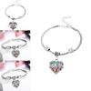 Elegant Family Members Inlaid Colorful Rhinestone Love Heart Bracelet Gift For Every Occasion